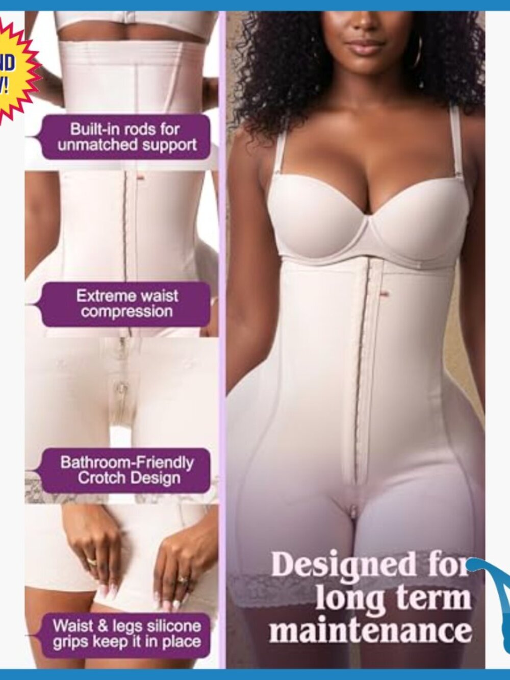 Stage 3 Strapless Faja High Compression Shapewear Bodysuit for Women - Picture 4 of 7